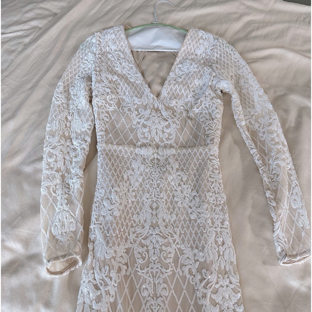 White sequined gown